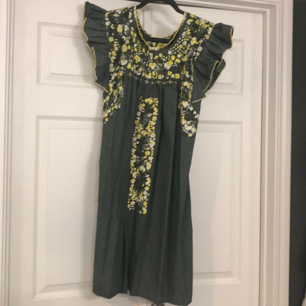 Oaxaca San Antonio Ruffle Sleeve Dress
